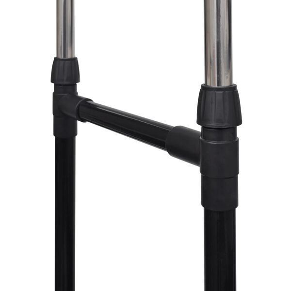 vidaXL 調整可能 洋服ラック キャスター4点＆ハンガーレール2本付き