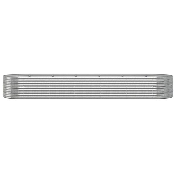 vidaXL ガーデンプランター 粉体塗装スチール 510x140x68 cm シルバー