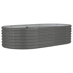 vidaXL ガーデンプランター 亜鉛メッキスチール 152x80x36 cm グレー