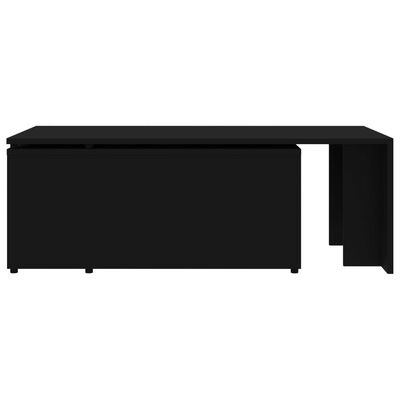 vidaXL コーヒーテーブル ブラック 150x50x35cm パーティクルボード