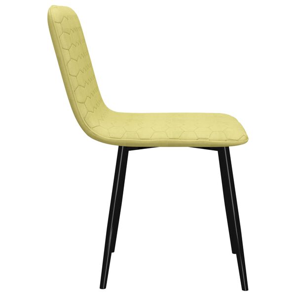 vidaXL ダイニングチェア 2点 グリーン 布張り