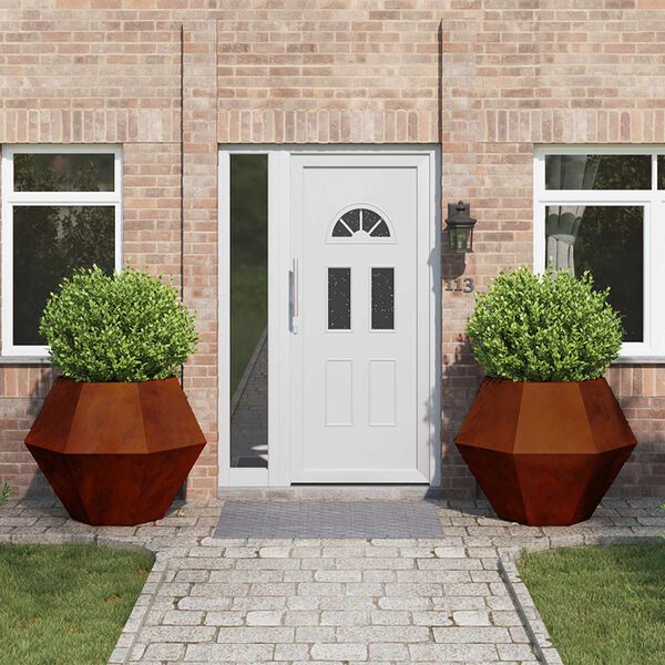 vidaXL プランター 2 pcs 錆 100 x 100 x 80 cm 耐候性スチール