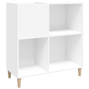 vidaXL レコードキャビネット ホワイト 84.5x38x89 cm エンジニアードウッド