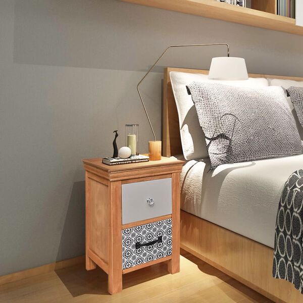 vidaXL 引き出しキャビネット 34x34x46cm 無垢材