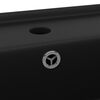 vidaXL 洗面器 角型 オーバーフロー付き マットブラック 41x41cm セラミック