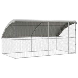 vidaXL 犬用ケージ 2 個 シルバー 4 x 2 x 2 m 亜鉛メッキ鋼