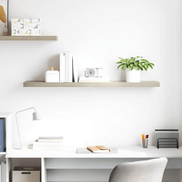 vidaXL フローティングウォールシェルフ オーク 120x23.5x3.8cm MDF