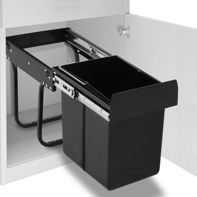 vidaXL キッチン食器棚引き出し式 リサイクルごみ箱 ソフトクローズ 20L