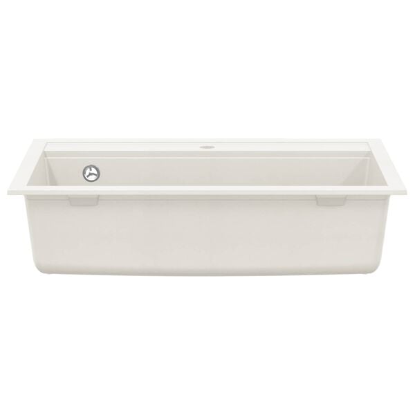 vidaXL キッチンシンク 一槽シンク 花こう岩製 ホワイト