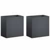 vidaXL ガーデンプランター 2 個 アンスラサイト 50 x 30 x 40 cm 冷間圧延鋼