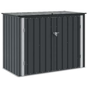 vidaXL ガーデン収納ボックス ブラック 151.5 x 82 x 110.5 cm スチール
