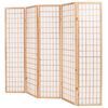 vidaXL 折りたたみ間仕切り パネル5枚 和風 200x170cm ナチュラル