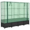 vidaXL レイズドベッド（温室カバー付き）ラタン調 160x40x138 cm