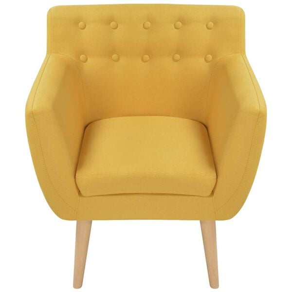 vidaXL アームチェア イエロー 布製