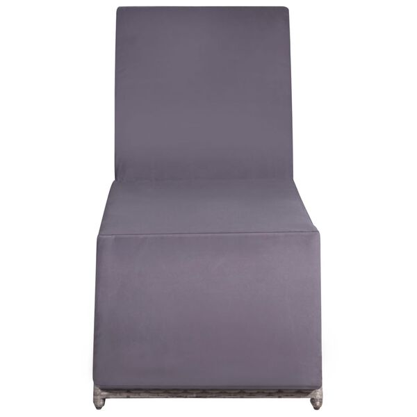 vidaXL サンラウンジャー テーブル付き ポリラタン製 グレー