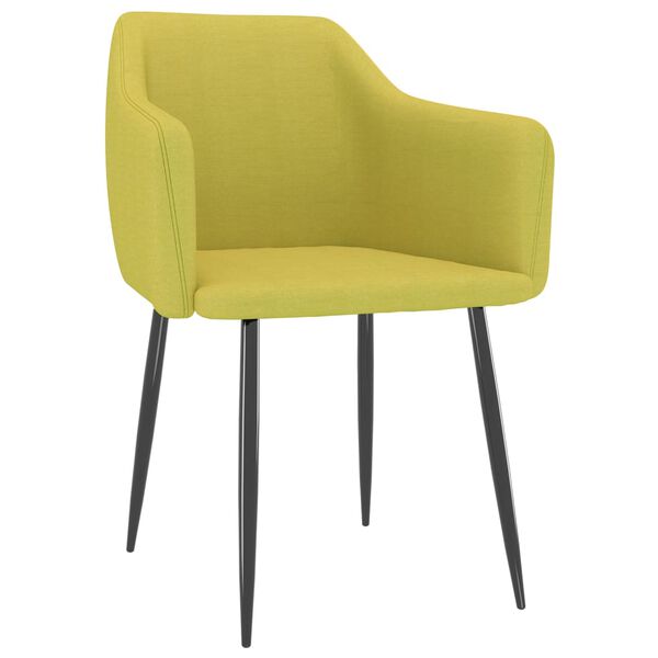 vidaXL ダイニングチェア 2点 グリーン 布製