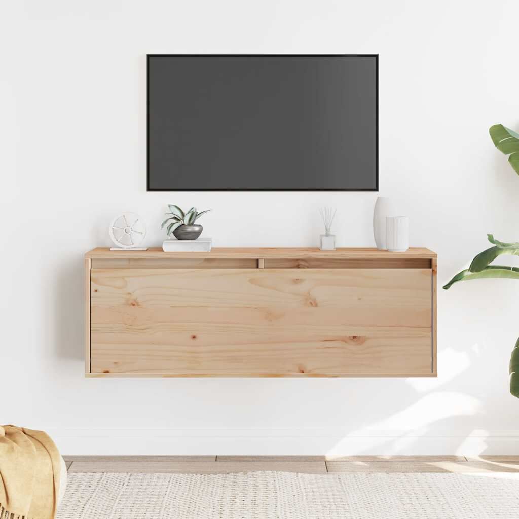 vidaXL ウォールキャビネット 100x30x35 cm パイン無垢材 | vidaXL.jp