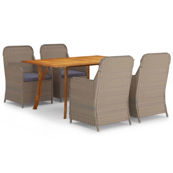 vidaXL ガーデンダイニング5点セット ブラウン
