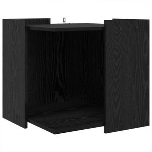 vidaXL 猫のトイレボックスエンクロージャー ブラックオーク 53 x 53 x 51 cm エンジニアードウッド