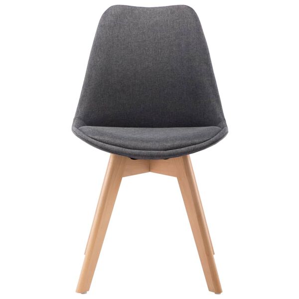 vidaXL ダイニングチェア 4点 ダークグレー 布張り