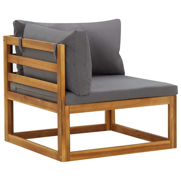 vidaXL コーナーソファセクション 2点 クッション付き ダークグレー