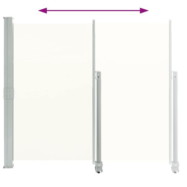 vidaXL パティオ用 引き込み式サイドオーニング 140 x 300 cm クリーム