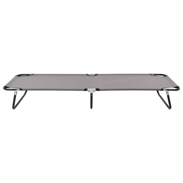 vidaXL 折りたたみ式サンラウンジャー グレー スチール製