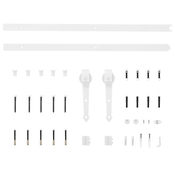 vidaXL スライドドア用金具キット 200cm スチール製 ホワイト