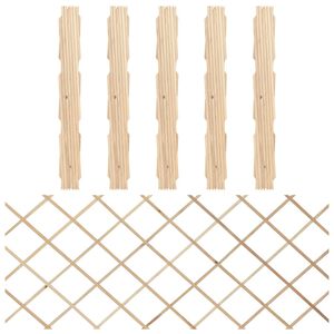 vidaXL トレリスフェンス 5個セット 無垢材（モミ材） 180x80cm