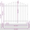 vidaXL ガーデンフェンス Woerden スピアトップ付き スチール 170x150 cm ブラック