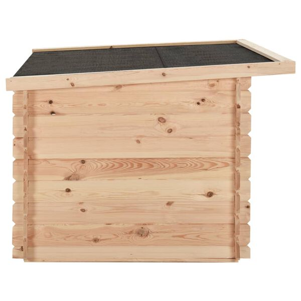vidaXL 犬小屋 122.5x116.5x82.5cm パイン無垢材 14mm