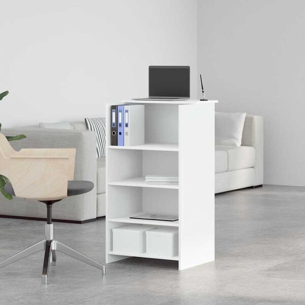 vidaXL 受付デスク ホワイト 55x50x103.5 cm エンジニアードウッド