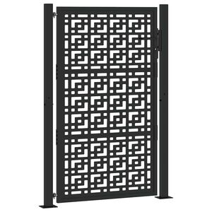 vidaXL ガーデンゲート ブラック 100x150cm スチール製 クロスデザイン