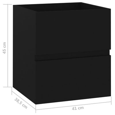 vidaXL シンクキャビネット ブラック 41x38.5x45cm パーティクルボード