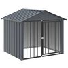vidaXL 犬小屋 屋根付き ブラック 117x103x102 cm 亜鉛メッキ鋼