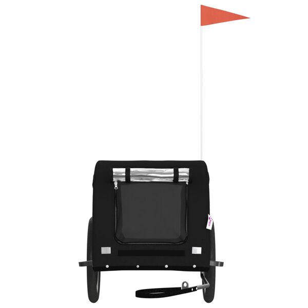 vidaXL 自転車用ペットトレーラー ブラック オックスフォード生地＆鉄