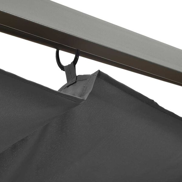 vidaXL パーゴラ 開閉式ルーフ付き アントラシート 3x3 m スチール 180 g/m&sup2;
