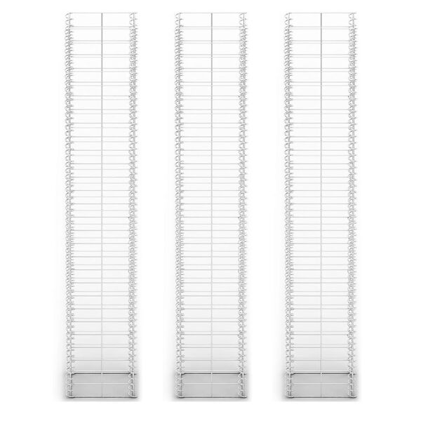 vidaXL ガビオン3点セット 亜鉛メッキ鋼線製 25x25x150cm