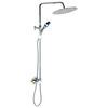 vidaXL デュアルヘッドシャワーセット サーモスタット付き ステンレススチール製