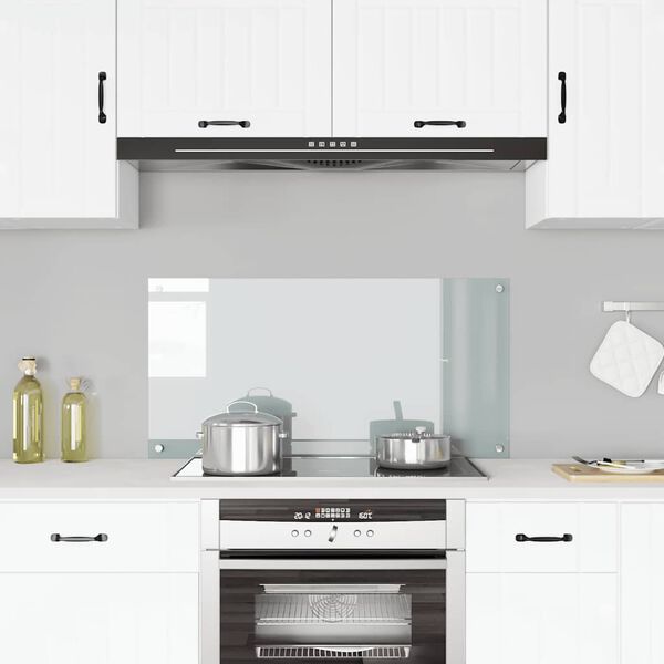 vidaXL キッチン用 汚れ防止板 透明 100x50cm 強化ガラス製