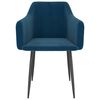 vidaXL ダイニングチェア 2点 ブルー ベルベット製