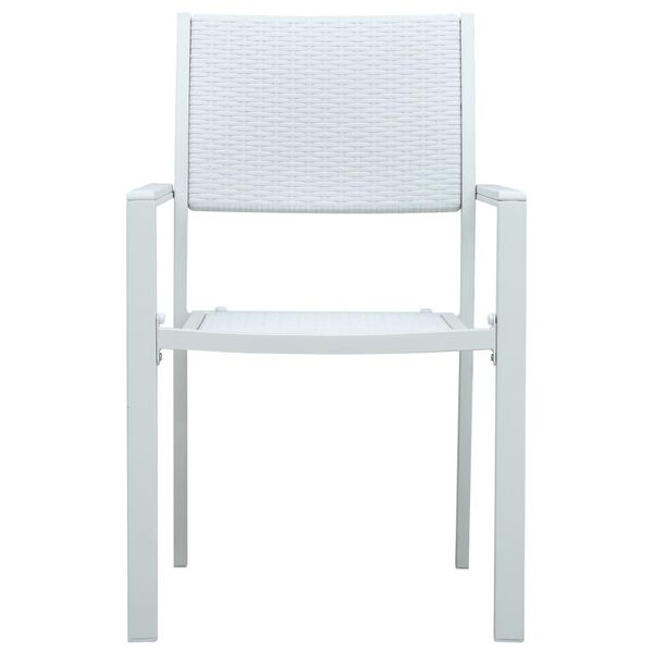 vidaXL ガーデンチェア 4点 ホワイト プラスチック製 籐風