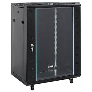 vidaXL 15U ネットワークキャビネット 19インチ IP20 ブラック 60x45x86 cm