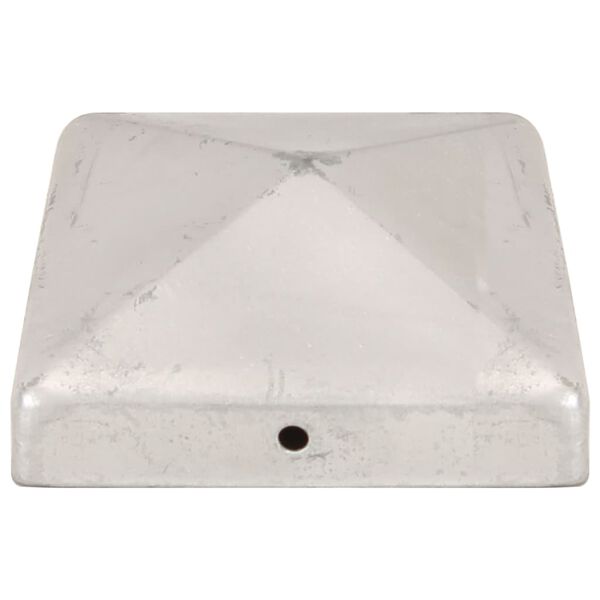 vidaXL ピラミッドフェンス 支柱キャップ 6点 亜鉛メッキ金属製 91x91mm