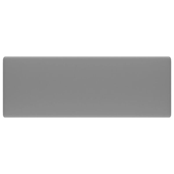 vidaXL 洗面器 角型 オーバーフロー付き マットライトグレー 41x41cm セラミック