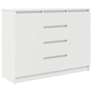 vidaXL 引き出し付きサイドボード ホワイト 100.5x35x76 cm エンジニアードウッド