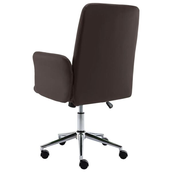 vidaXL オフィスチェア 合成皮革張 ブラウン
