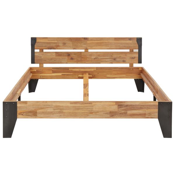vidaXL ベッドフレーム アカシア無垢材 つや消し仕上げ 120x200cm