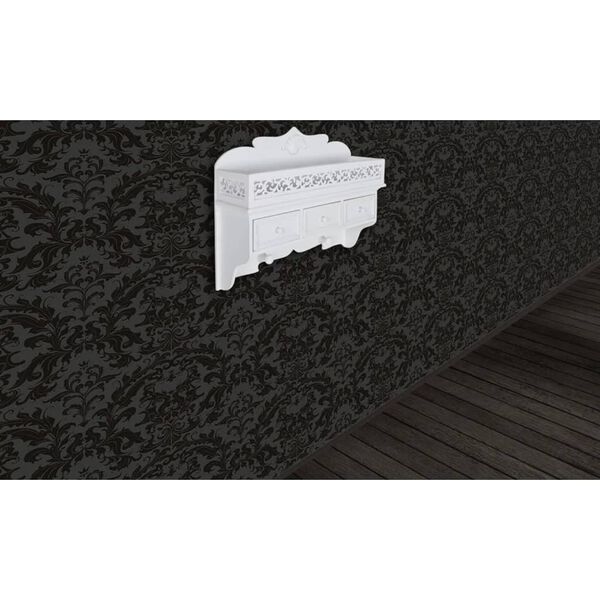 vidaXL ウォールシェルフ/ペグ 引き出し2点＆フック2点付き