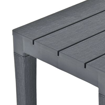 vidaXL ガーデンテーブル ベンチ2点付き プラスチック製 アントラシート